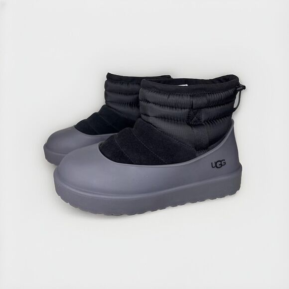 UGG Classic Mini Pull-On Weather Black Suede Sheepskin Boots Men\'s Size 8 main image 6